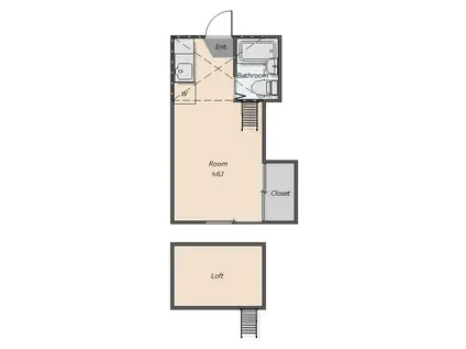 セフィール程久保(1K/1階)の間取り写真