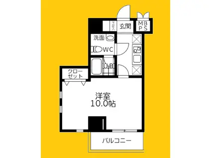 ヴェッセル平沼橋(1K/3階)の間取り写真