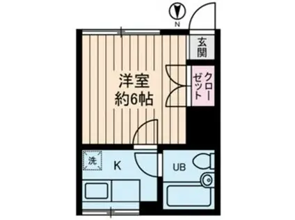 シーガルハイツ南大塚(1K/1階)の間取り写真