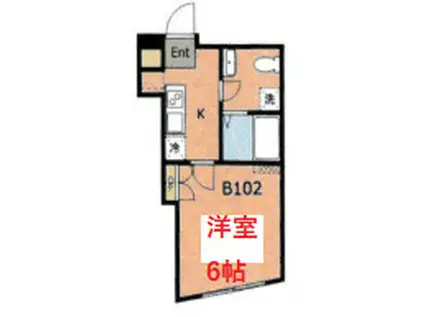 SKYHILLS旗の台(1K/B1階)の間取り写真