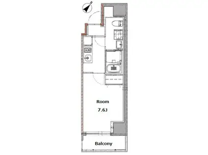 リビオメゾン上野入谷(1K/6階)の間取り写真