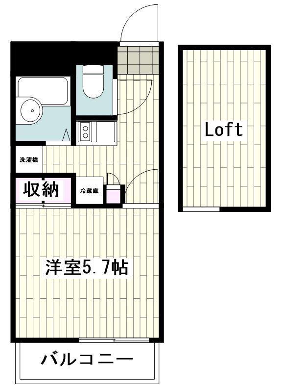 レオパレスアルファヒルズ(1K/2階)の間取り写真