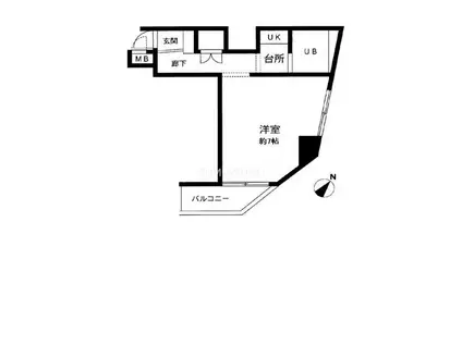 ベルメゾン森(1K/3階)の間取り写真