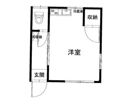 半清コーポ201号(1K/1階)の間取り写真