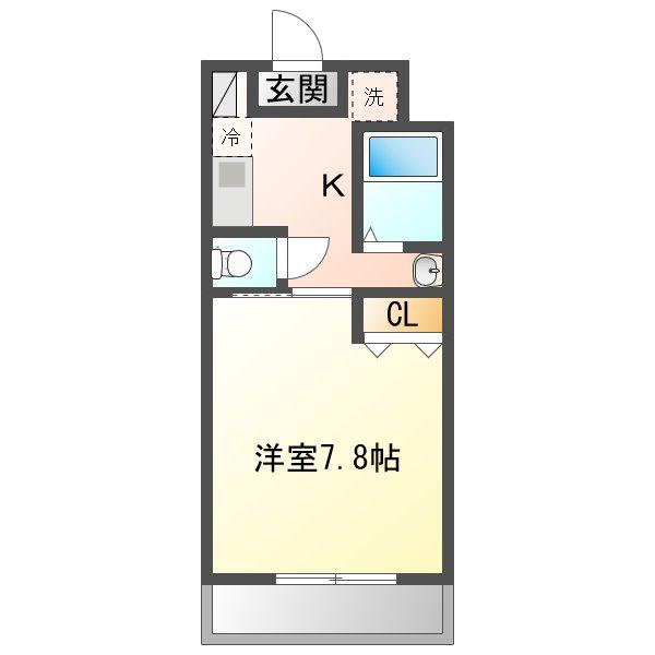 エーリセピアII(1K/2階)の間取り写真