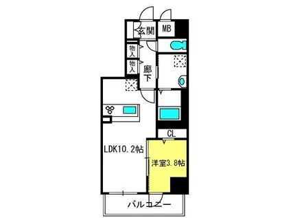 GRAN COURT YONO(1LDK/7階)の間取り写真