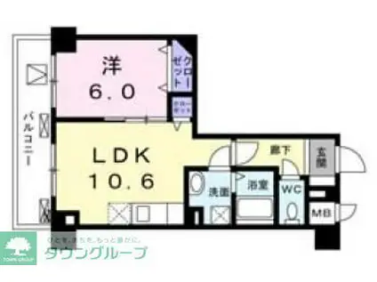 菊水レジデンス綱島I(1LDK/4階)の間取り写真