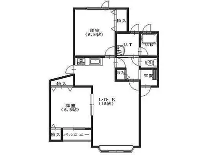 ノースライトIII(2LDK/2階)の間取り写真