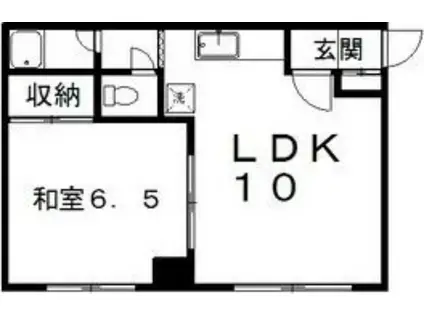 コーポ伯田(1LDK/1階)の間取り写真
