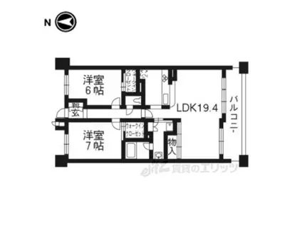 エスリード長岡天神(2LDK/5階)の間取り写真