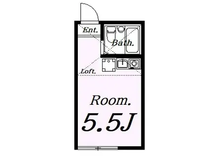 ユナイト上末吉サンロレンツォ(ワンルーム/2階)の間取り写真