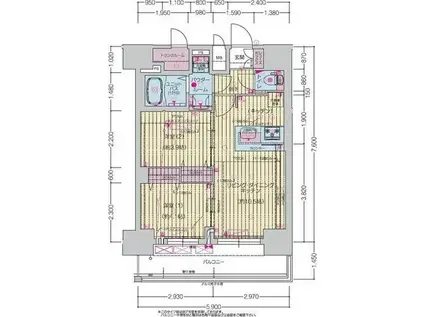 プレサンス上前津ディアシス(2LDK/10階)の間取り写真