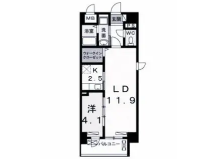 ラフレシール トレス(1LDK/7階)の間取り写真