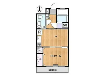 カサ・デ・セレサ(1DK/2階)の間取り写真