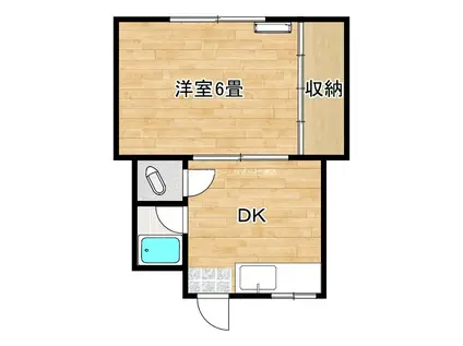 大浜ハイツ(1DK/2階)の間取り写真