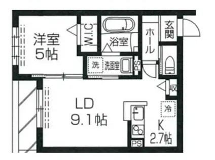 ヌーバ オットー・エディフィシオ システィーナ(1LDK/1階)の間取り写真