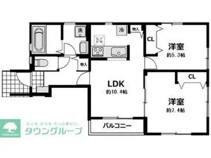 SPICA C(2LDK/1階)の間取り写真