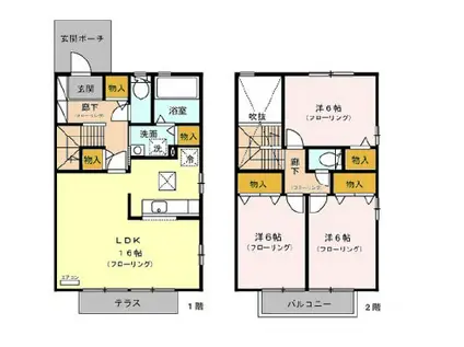 ソシアパートI(3LDK/1階)の間取り写真