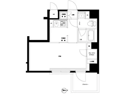 ルーブル品川南大井弐番館 (1K/12階)の間取り写真