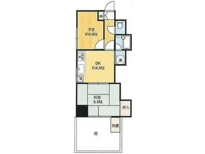 エスカイア西尾久(2DK/1階)の間取り写真