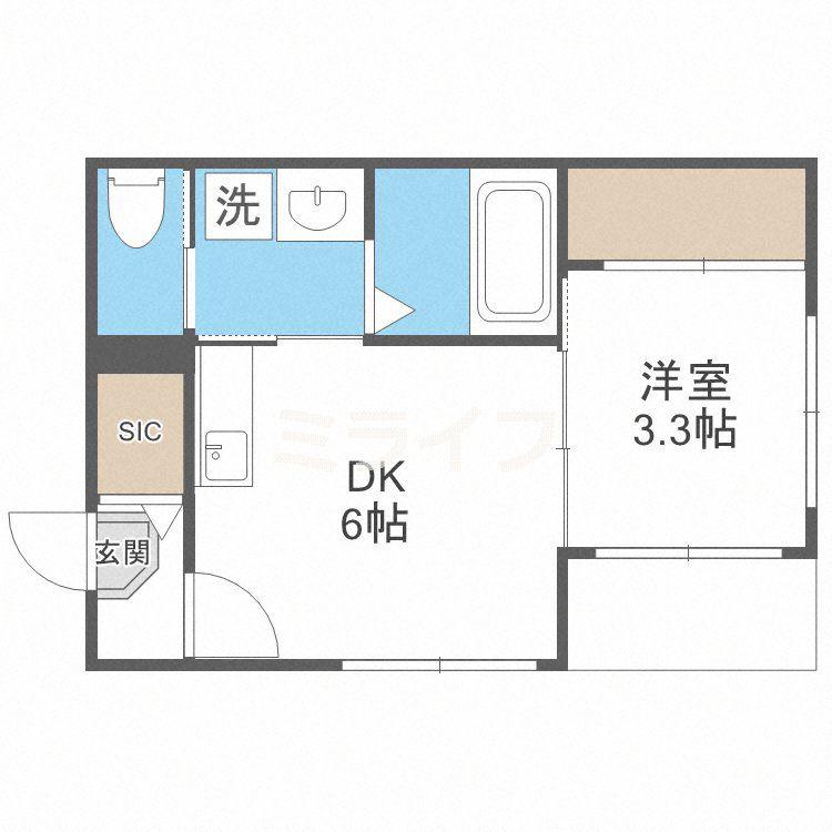 モユル東部市場(1K/2階)の間取り写真