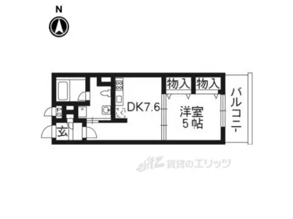 G-CREST京都四条烏丸(1DK/4階)の間取り写真