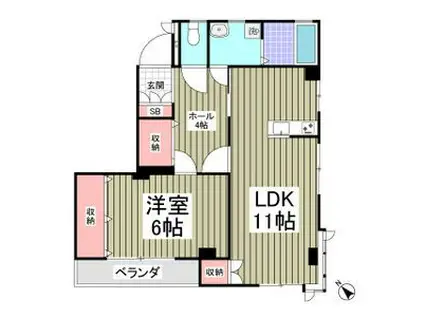 レジデンスクニヤ(1LDK/3階)の間取り写真