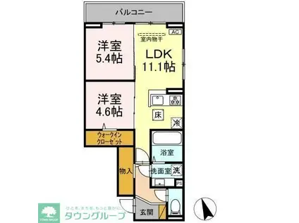 オーガスタハイツ(2LDK/2階)の間取り写真