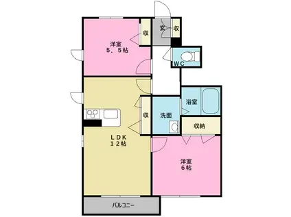 STARLIGHT(2LDK/2階)の間取り写真