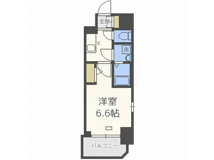 エスリード京橋セントラル(1K/14階)の間取り写真