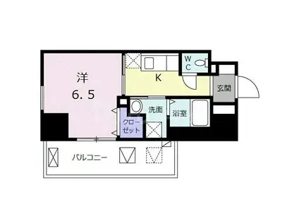 GROUND WELL(1K/4階)の間取り写真
