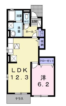 アルマーセンII(1LDK/1階)の間取り写真