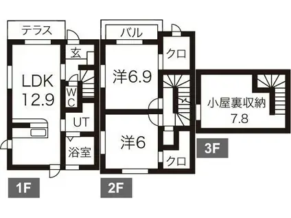ベルチェリーエクセレント(2LDK/1階)の間取り写真