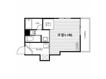 ドーリアKITANO白梅町(1K/2階)の間取り写真