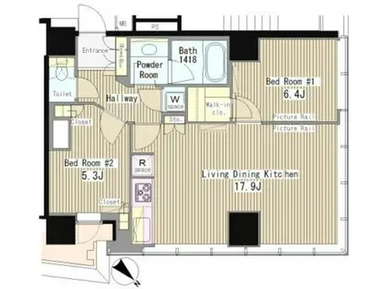 MY TOWER RESIDENCE(2LDK/24階)の間取り写真