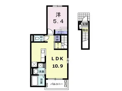 スックワームJ(1LDK/2階)の間取り写真
