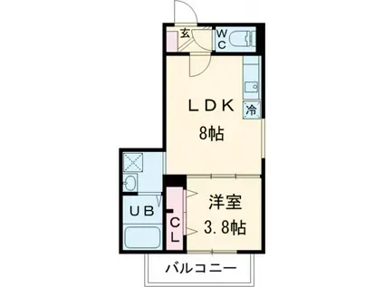 七道ハウス(1LDK/1階)の間取り写真