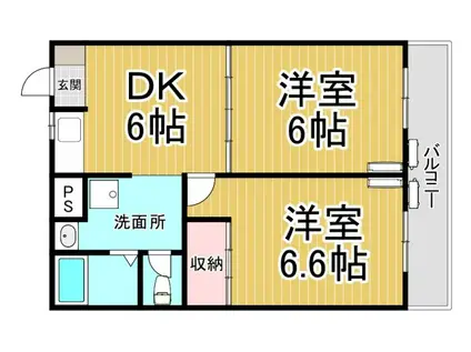 DOUZE中野北(2DK/2階)の間取り写真