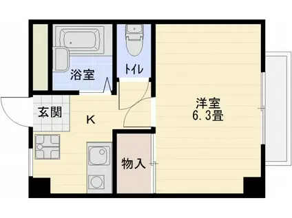 マンションえびす(1K/2階)の間取り写真