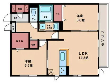 エクセルコート(2LDK/3階)の間取り写真