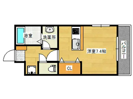 MIRAI I(1K/1階)の間取り写真