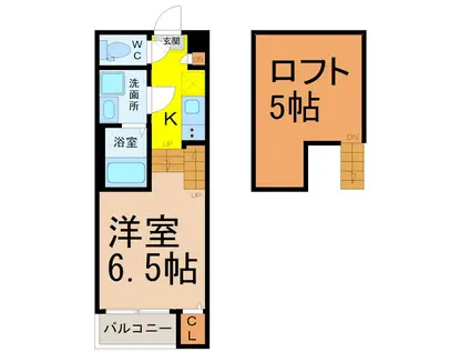 フォレストヒルズI(1SK/2階)の間取り写真