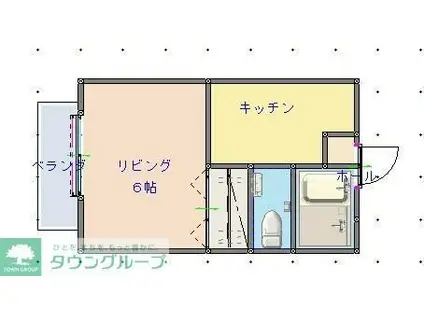 メゾンエトワール(1K/2階)の間取り写真