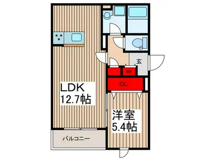 下落合7丁目共同(1LDK/1階)の間取り写真