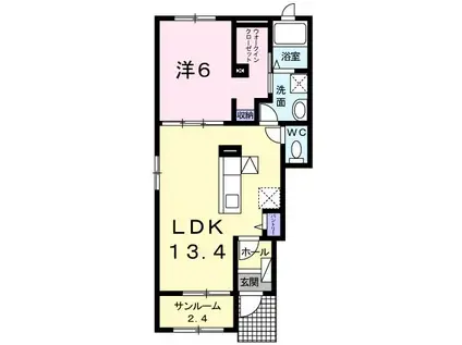 メゾンドフルーレ(1LDK/1階)の間取り写真