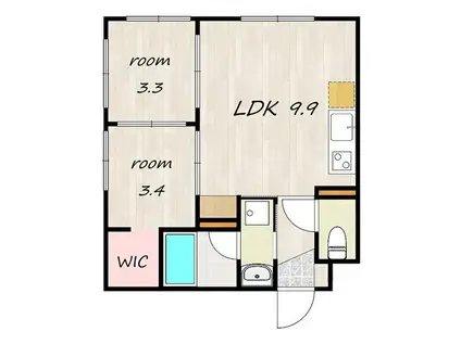 8COURT(2LDK/3階)の間取り写真