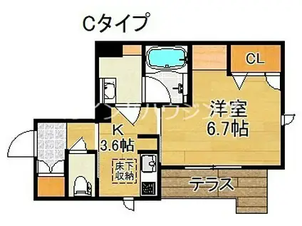 シャーメゾンカーサベルデI(1K/1階)の間取り写真