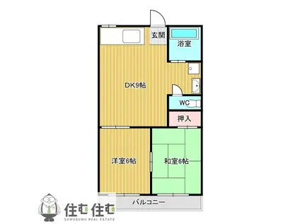 ハイツ東新C(2DK/2階)の間取り写真