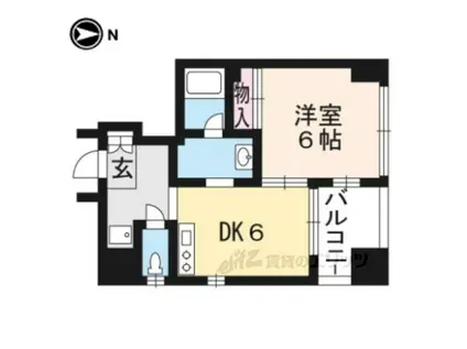 ブローニュ姉小路(1DK/6階)の間取り写真
