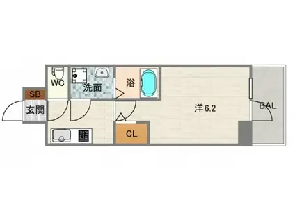 エスリード長居公園パークアヴェニュー(1K/5階)の間取り写真